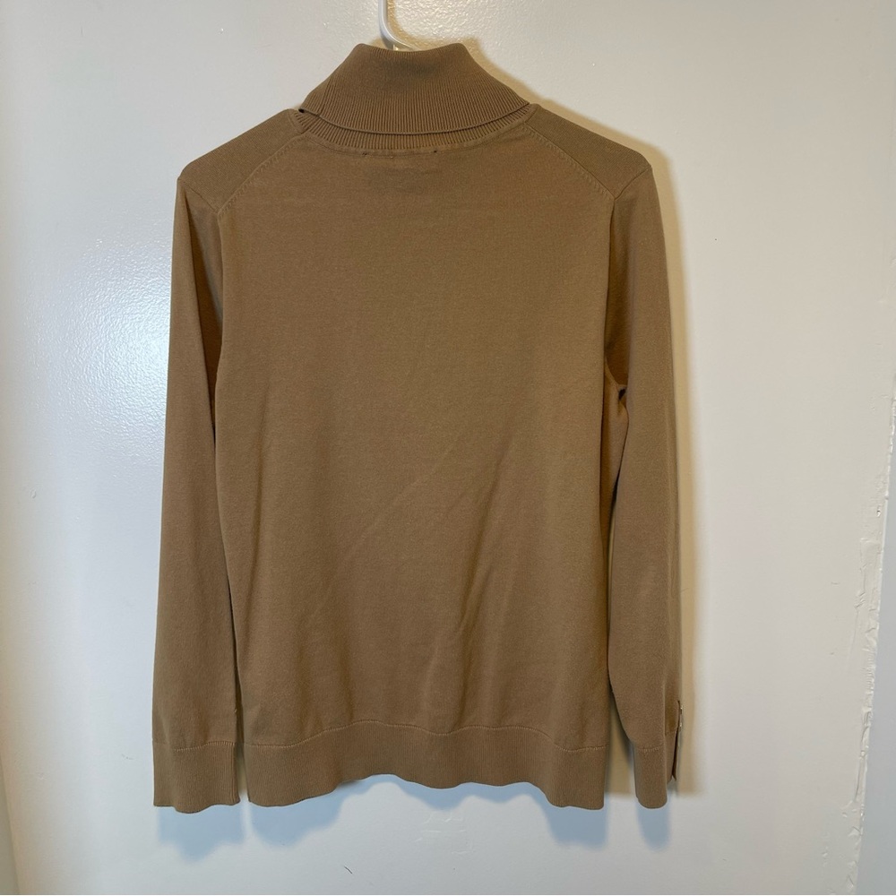 Tommy Hilfiger tan crest turtleneck long sleeve sweater women's size large - Picture 3 of 5